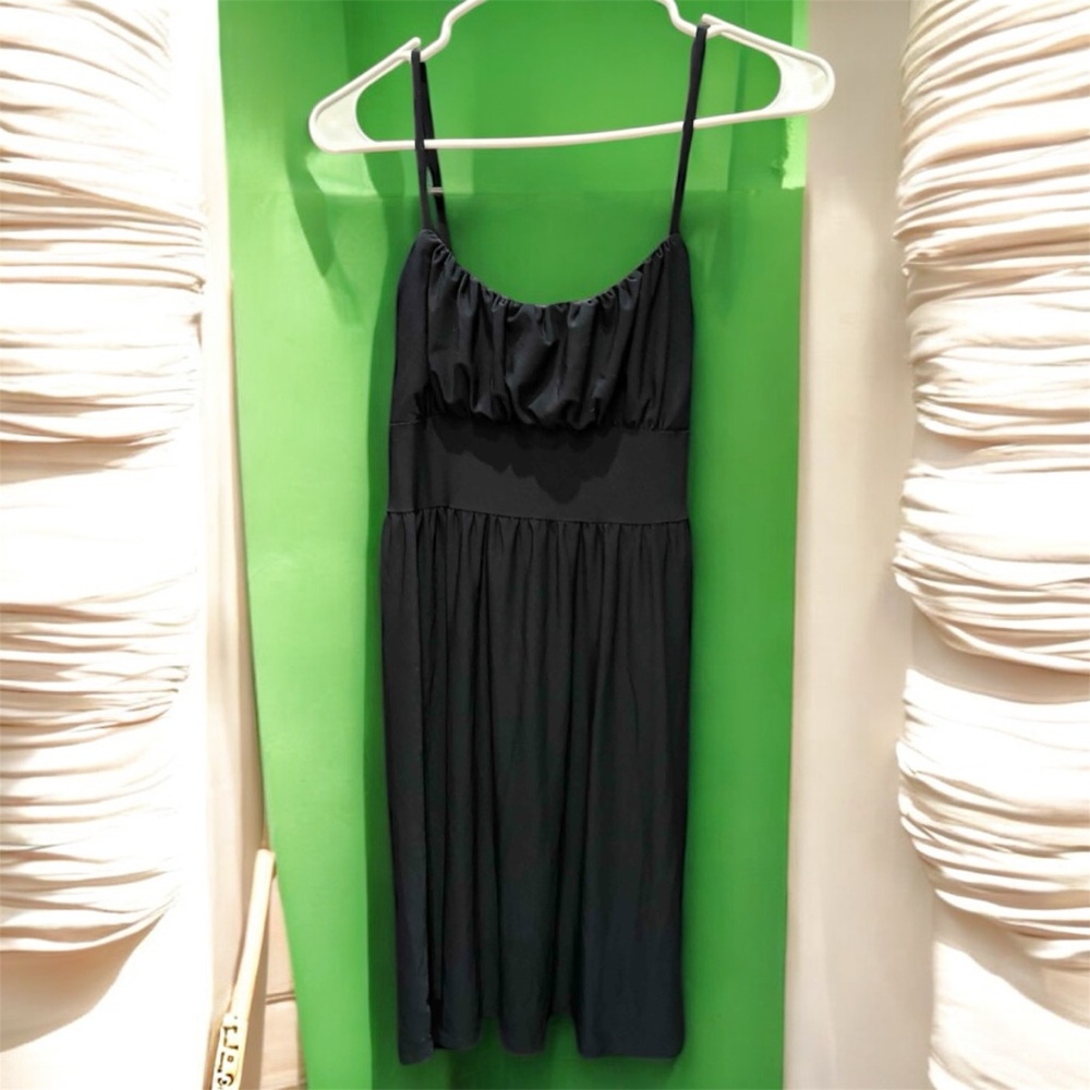 JFW Elegant navy blue Sleeveless Dress SMALL pit to pit 16in length 37in